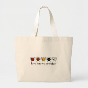 Bolsa Tote Grande o amor não sabe nenhum saco básico da cor