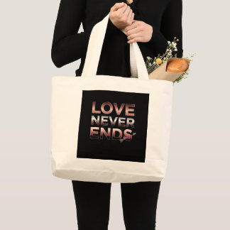 BOLSA TOTE GRANDE O AMOR NUNCA ACABA