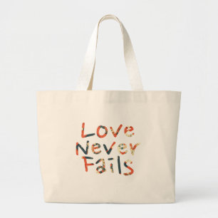 Bolsa Tote Grande O amor nunca falha
