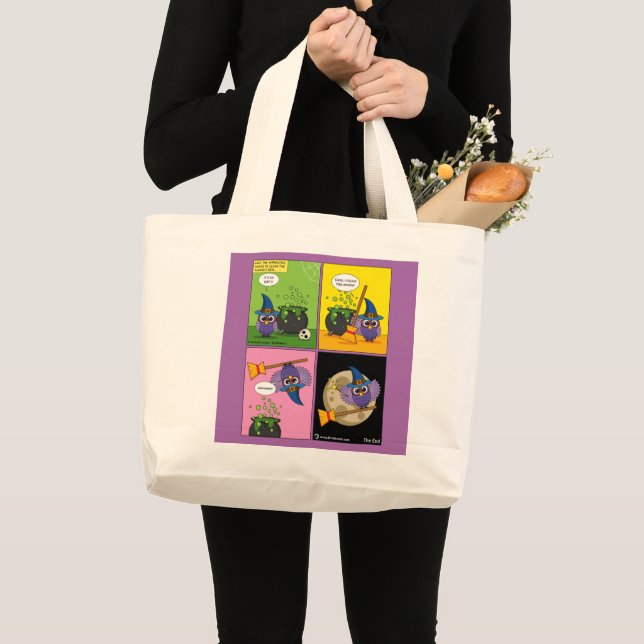 Bolsa Tote Grande O Assistente de Aprendizado - Limpando cômico (Frente (produto))