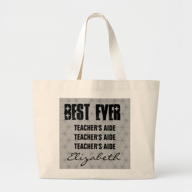 Bolsa Tote Grande O assistente do melhor professor nunca algumas (Frente)