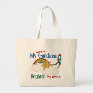 Bolsa Tote Grande O autismo ILUMINA MEUS netos do MUNDO 1