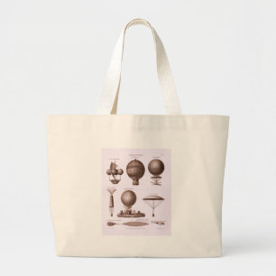 Bolsa Tote Grande O balão de ar quente histórico projeta a imagem 