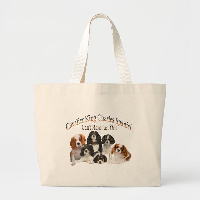 Bolsa Tote Grande O Cavaleiro Rei Charles Spaniel não pode ter apena (Frente)