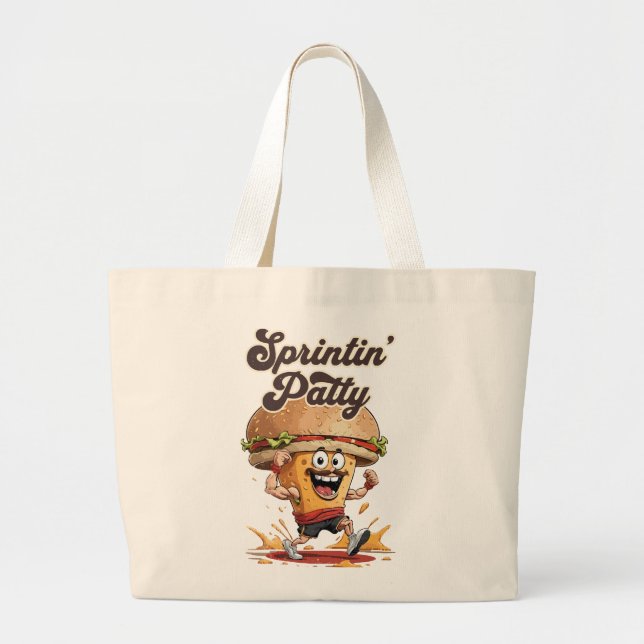Bolsa Tote Grande O Cheeseburger Correndo (Frente)