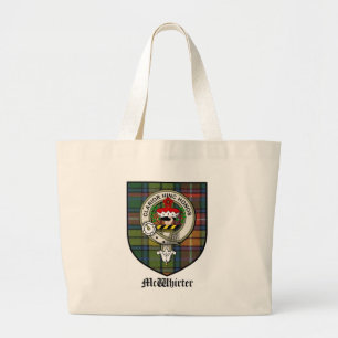 Bolsa Tote Grande O clã de McWhirter Crest o Tartan do crachá