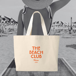 Bolsa Tote Grande O Clube de Praia Ibiza Vibrant Orange Personalizad