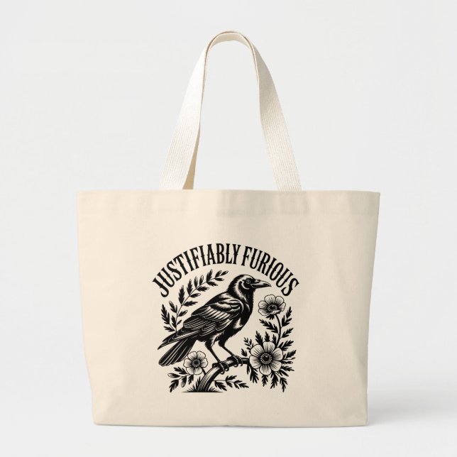 Bolsa Tote Grande O Corvo Furioso (Frente)