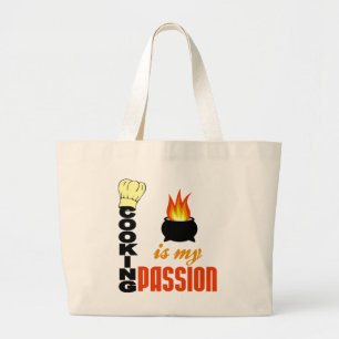 Bolsa Tote Grande O cozinhar é meu saco da paixão