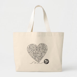 Bolsa Tote Grande O Crochet exprime o bolsa grande (BW)