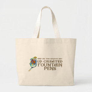 Bolsa Tote Grande O deus criou canetas de fonte