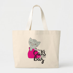 Bolsa Tote Grande O Gatinho de Imagem do Cartoon Gatinho de Banheira