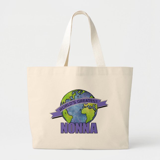 Bolsa Tote Grande O grande Nonna do mundo (Frente)