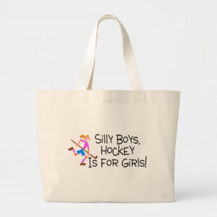 Bolsa Tote Grande O hóquei parvo dos meninos é para meninas