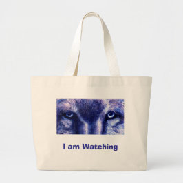 Bolsa Tote Grande O lobo Eyes, mim está olhando, saco