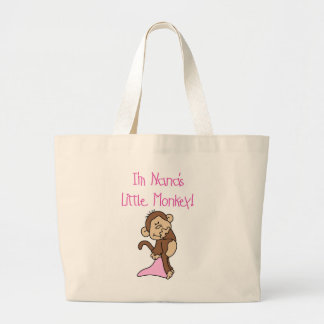 Bolsa Tote Grande O macaco de Nana - t-shirt e presentes cor-de-rosa