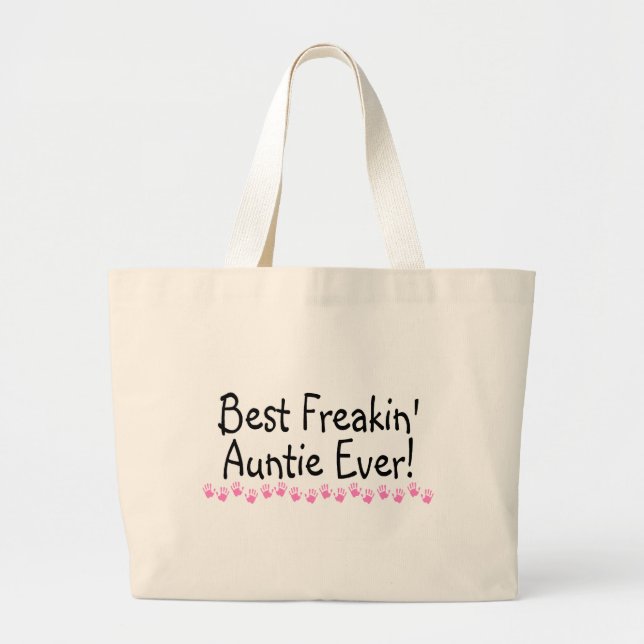 Bolsa Tote Grande O melhor Auntie Cada de Freakin (Frente)