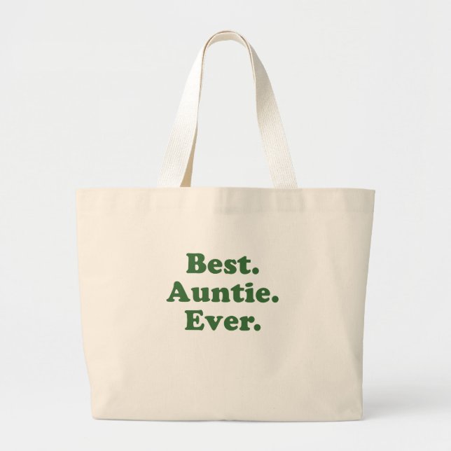Bolsa Tote Grande O melhor Auntie Nunca (Frente)