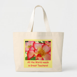 Bolsa Tote Grande O Mundo Precisa de Grandes Professores! Sacolas pr
