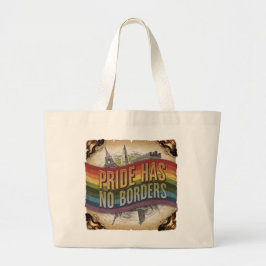 Bolsa Tote Grande O Orgulho Não Tem Fronteiras Clássicas Saco LGBTQ