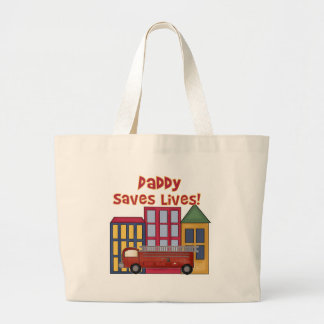 Bolsa Tote Grande O pai do sapador-bombeiro salvar vidas