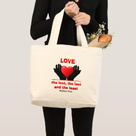 Bolsa Tote Grande O Personalizado AMA O Cristão Inspiracional PERDID