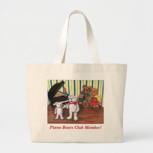 Bolsa Tote Grande O piano carrega a sacola da música do piano do
