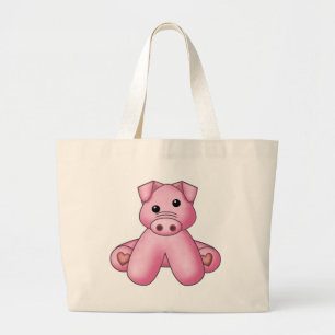 Bolsa Tote Grande O porco enchido de Lura