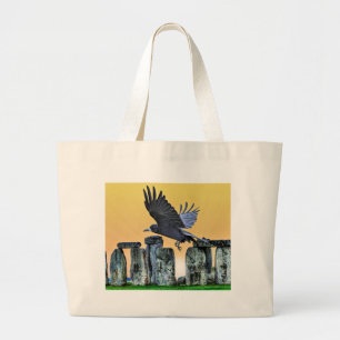 Bolsa Tote Grande O presente dos Corvid-amantes antigos de