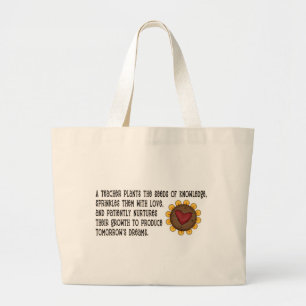Bolsa Tote Grande O professor planta o camiseta e os presentes das