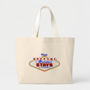 Bolsa Tote Grande O que acontece na vovó fica na vovó.