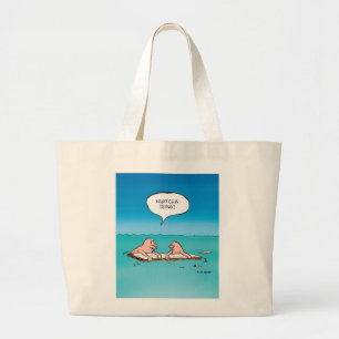 Bolsa Tote Grande O que está fazendo? Cartoon Engraçado