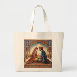 Bolsa Tote Grande O que temos - Pintura em miniatura indiana