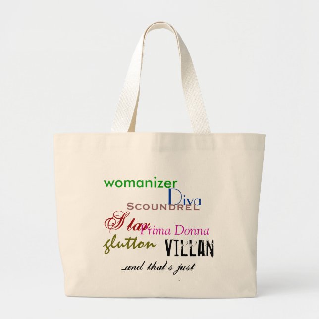 Bolsa Tote Grande O saco de bastidores dos caráteres (Frente)