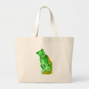 Bolsa Tote Grande O saco do gato do jade
