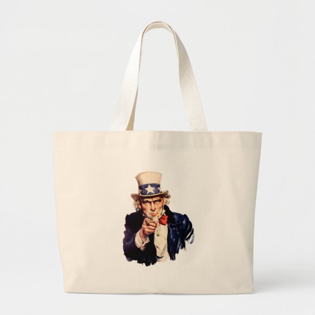 Bolsa Tote Grande O tio Sam quê-lo! (Frente)