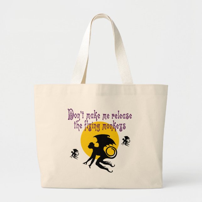 Bolsa Tote Grande O vôo Monkeys a sacola (Frente)