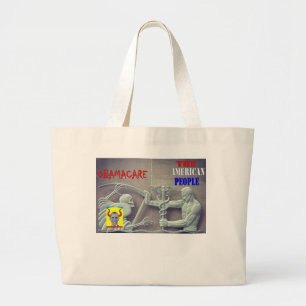 Bolsa Tote Grande OBAMA CARE vs. PESSOAS AMERICANAS