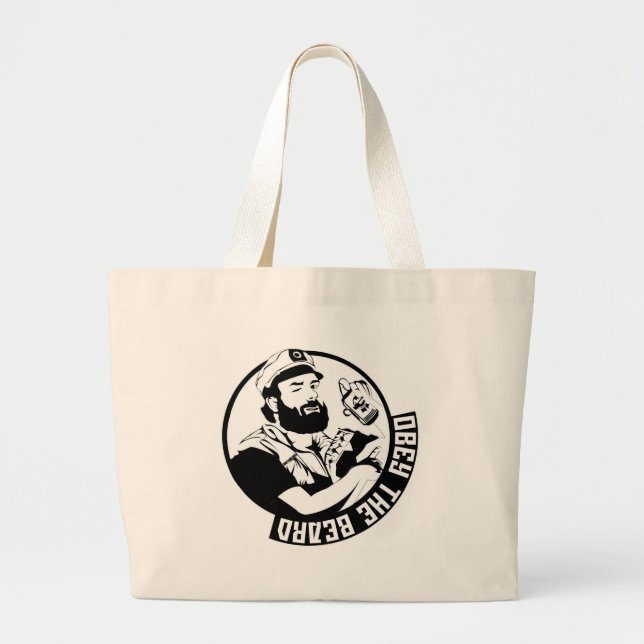 Bolsa Tote Grande Obedeça à barba (Frente)