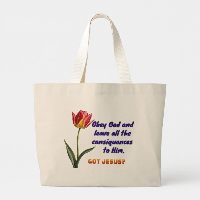 Bolsa Tote Grande Obedeça a Deus (Verso)