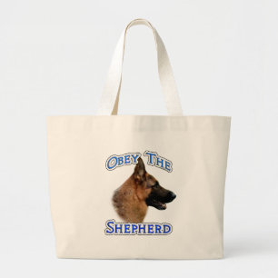 Bolsa Tote Grande Obedeça o german shepherd