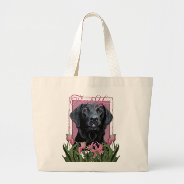 Bolsa Tote Grande Obrigado - Labrador - preto - calibre (Frente)