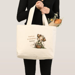 Bolsa Tote Grande Obrigado por tudo, Mamãe!