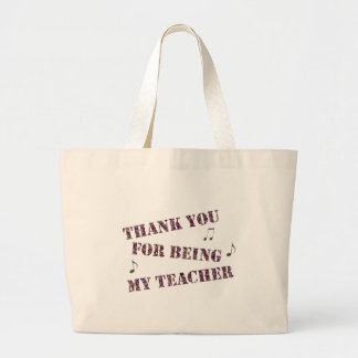 Bolsa Tote Grande Obrigado Professor de Música Notas Musicais Apreci