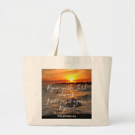 Bolsa Tote Grande Ocean Sunset, com Escritura Versa Philippians 4:4