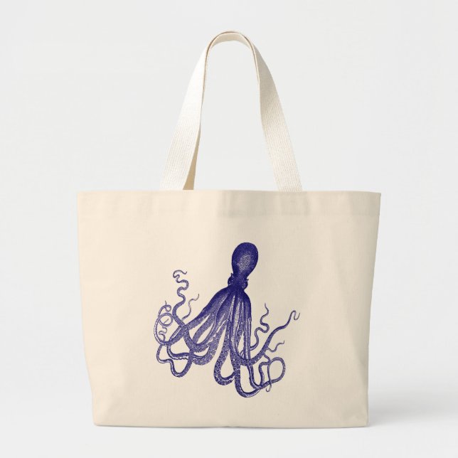 Bolsa Tote Grande Octopus Azul 5 (Frente)