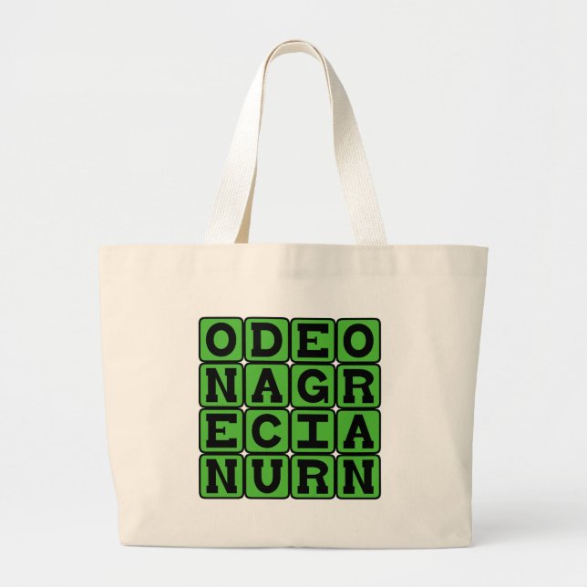 Bolsa Tote Grande Ode a uma urna grega, Poema de John Keats (Frente)