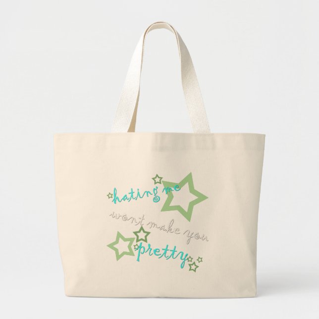 Bolsa Tote Grande odiar-me não te fará bonito (Frente)