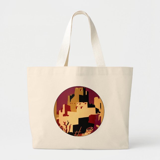 Bolsa Tote Grande Oeste do Sudoeste Pueblo WPA Nacional (Frente)