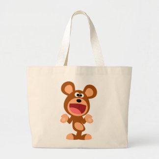 Bolsa Tote Grande "Oh bem..." Saco do Urso de Cartoon de Encolher